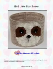 Little Sloth Basket-Plastic Canvas Pattern or Kit