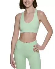 NWT! Calvin Klein Performance Women's Sz XS Ribbed V-Neck Padded Sports Bra