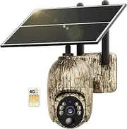 Oculview Cellular Trail Camera 3rd Generation 4G LTE with Solar Panel, Live Video Game Camera Include SIM Card with 360° Pan Tilt, Motion Activated, 2K Color Night Vision, No Wi-Fi, IP65 for Wildlife