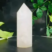 664g Natural Clear Crystal Quartz Obelisk White Crystal Wand Point Reiki Tower