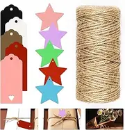 Yauhar 201Pcs Blank Gift Tags with String, Mixed Color Double-Sided Blank Craft Hang Labels Gift Wrapping Tag for Birthday Thanksgiving Wedding Favor and Valentine's Day
