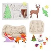 3pcs/set Christmas Fondant Mold Silicone Sugar Craft Gum Paste Chocolate Candy M