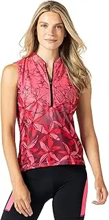 Terry Cycling Jersey Women Breakaway Mesh Sleeveless Bicycle Tank Top for Women, UPF 40+ Pockets Front Zip, Reg. & Plus Sizes