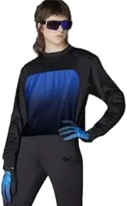 [adidas] ORIGINALS WOMEN'S BLUE VERSION GOALKEEPER JERSEY LONG SLEEVE TOP, BLACK/TEAM ROYAL BLUE, LARGE, Black / Royal Blue