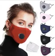 Reusable Washable Activated Carbon Face Mask Adult Unisex with 2 PM 2.5 Filter
