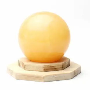 【開運工場】40mm黃玉水晶球原木八卦擺飾組