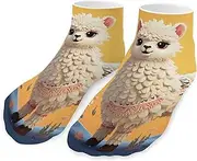 [QMNVBDS] Cartoon Alpaca Cute Animal Socks Ankle Length Socks Casual Short Socks for Women Men Low Cut Sports Socks Running Socks No Show Socks Ankle Socks Athletic Socks Workout Socks, Style, One Size