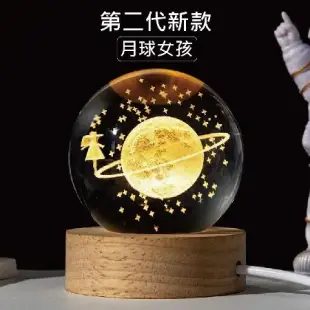 [台灣現貨快出] 星球3D雕刻水晶球 發光水晶球 水晶球 小夜燈 LED燈 聖誕節 情人節 交換禮物 - 暖暖好日