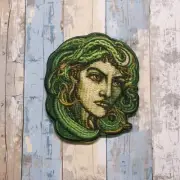 Medusa Patch Iron-on Applique Argonaut Greek, Snake, Myth of Olympus, Decorative