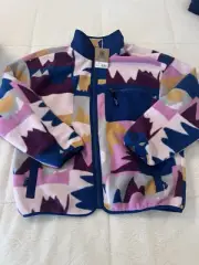 NWT Patagonia Jacket Womens L Marble Pink Blue Geometric Zip Synchilla Frontera