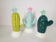 NEW Target Bullseye Playground Light Up Cactus Christmas Decorations Set 3 ⭐