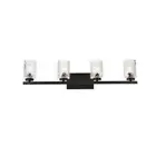 Living District Cassie 4 Light Vanity, Black/Clear - LD7028W32BK