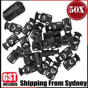 50PCS 6MM Plastic Cord Locks Single Hole End Spring Stop Toggle Stoppers Lanyard