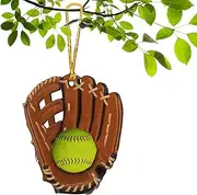 Softball Ornaments for Christmas Tree - Unique 2D Acrylic Decoration for Softball Fans - Christmas Tree Ornament,Decorative Softball Player Pendant for Sports Fan