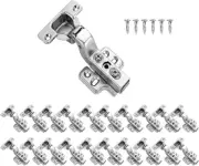 Ajoman 20 Piece Half Overlay Soft Close Frameless Cabinet Hinges 103.100.02