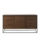 Modern Furniture RIVOLI Sideboard Buffet 155cm - Smoked Oak / Black