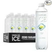 Sparkling Ice, Lemon Lime Sparkling Water, Zero Sugar Flavored Water, PK 12