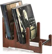 QILICHZ Records Holder,3-Tier Vinyl Record Storage,60Pcs Vinyl Record Display Stand,Wood Album Storage for Vinyls Records Album Book Magazine File