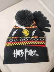 Harry Potter Knit Cuff Youth Kids Boys/Girls Beanie Hat Cap With Gloves Set OSFM