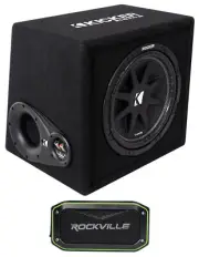 KICKER 43VC124 Comp 12" Subwoofer +Vented Sub Box Enclosure, 4-Ohm+Free Speaker