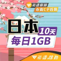 在飛比找momo購物網優惠-【飛速移動】日本10天｜每日1GB 高速流量吃到飽(旅遊上網