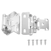 50 Pcs Cabinet Hinges, 1/2" Overlay Partial Wrap Cabinet Hinges, Silver