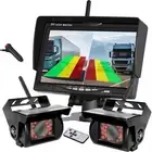 Digital Wireless 7" Monitor 12/24v 2x Color Reversing Camera For Truck Trailer