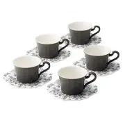 [Dolce duo] Coffee cup set boxed gift set 5 cups cup and saucer set set of 5