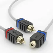DS18 MOFCR-1F2M Marine OFC 1 Female 2 Male RCA Splitter Y Cable Boat White NEW