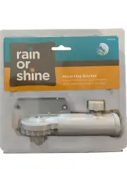 Rain or Shine White Heavy Duty Metal (Mounting Bracket) Flag Pole 0185738 FS