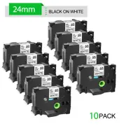 10 PK TZ-251 TZe-251 Black on White Label Tape For Brother P-Touch PT-P750W 24mm