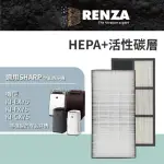 【RENZA】適用SHARP夏普 KI-EX75 KI-FX75 KI-GX75 HX75 JX75 空氣清淨機(HEPA濾網+活性碳濾網 濾芯)