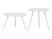 FurnitureOkay Yea Steel Outdoor Side Table Set - White