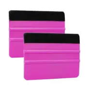 Purple 2pcs Plastic Felt Squeegee, Decal Squeegee Remove Bubbles for Car Viny...