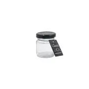 30PK Glass & Co Round Mini Glass Jar Container Assorted Black/Gold/White 30ml