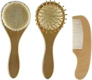UPKOCH 1set Boy Girl Wool Brush and Newborn Hair Comb for Gentle Scalp Care Multi-use Woolen Brush for Soothe and Hair Growth Essentials Grooming Kit for Delicate Scalp