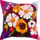 Tapestry Pillow Cover DIY kit "Wildflowers" Needlepoint kit Printed canvas