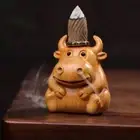 Cute Hippo Backflow Incense Holder Green Sandalwood Incense Holder Teahouse