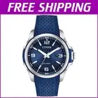 Luxury Men's Eco-Drive Watch with Blue Dial and Steel Case - Water Resistant