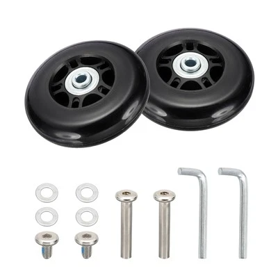 2Pcs 80x24mm Luggage Suitcase Wheels Replacement PU Trolley Wheel Repair Kits