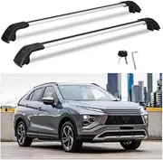 TINIANHHCT Cross Bars Lockable Fits for Mitsubishi Eclipse Cross 2018-2025 with Flush Side Rails Roof Rack Cargo Luggage Carrier, Black+Silver