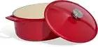 Cookware - Oval Dutch Oven 7.5 Quart - Red - Enameled Cast Iron - Exceptional He