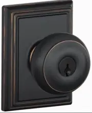 Schlage Addison Collection Georgian Keyed Entry Knob, Aged Bronze