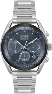 HUGO BOSS Men'S ATHLEISURE Watch, SILVER/BLUE, 44MM