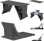 Laptop Desk for Bed, Lap Desk Table, Adjustable Foldable Portable for Eating, Work, Road Trips, Study, Reading, Writing, Notebook, I Pad, Cell Phone (Black, Standard)