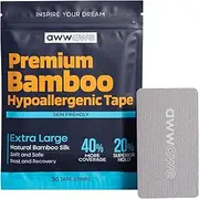 Extra Large Micropore Tape (30 Count) - Premium Bamboo Silk, Strong Medical Grade Adhesive, Breathable, Pain Free Removal, Latex Free, Gentle on Skin