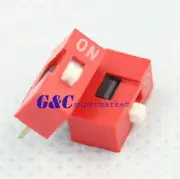 20PCS Red 2.54mm Pitch 1-Bit 1 Positions Ways Slide Type DIP Switch J10 A2TM