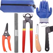 8 Inch Farrier Tool Kits （7 Piece） Mini Rasp Hoof File Goat Pig Equine Metal She