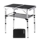 Folding Picnic Table, Camping Table, Adjustable Height Folding Table, Portabl...