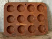 New Rust-Like Metal MINI Muffin Tin / Tray -- 10"w x 7.5"h x .75"deep